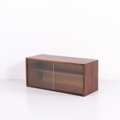 Wall-Mounted Rosewood Cabinet with Glass Doors, Danish Design, 1960s