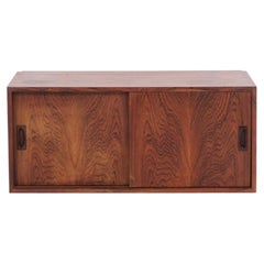 Wall-Mounted Rosewood Cabinet with Sliding Doors, 1960s