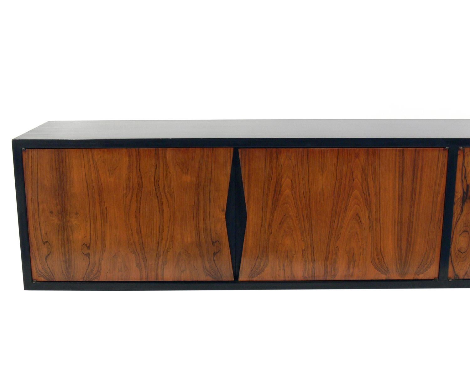 American Wall-Mounted Rosewood Console