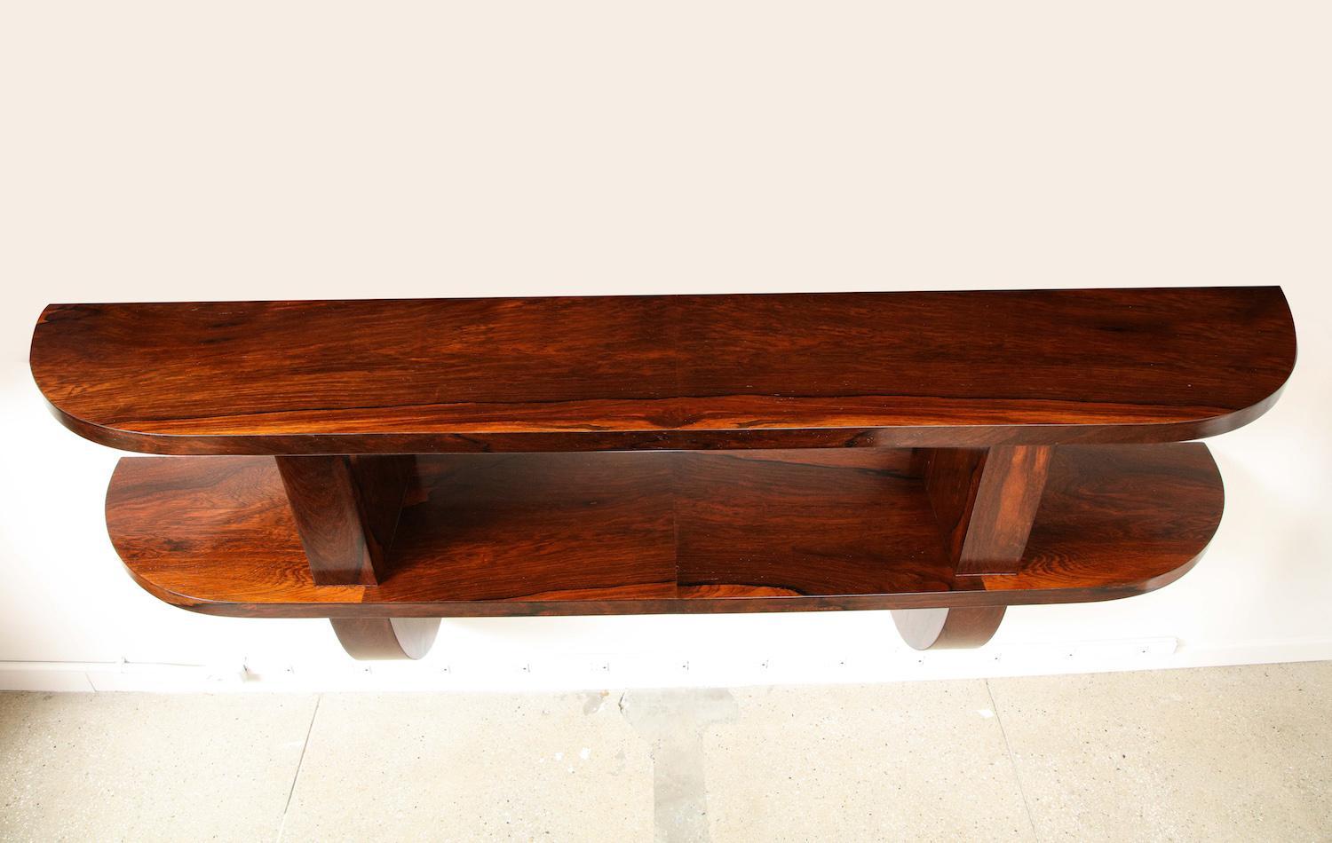 Wall-Mounted Rosewood Console In Good Condition In New York, NY