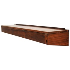 Wall-Mounted Rosewood Flip-Top Desk and Console by Arne Hovmand Olsen, Denmark