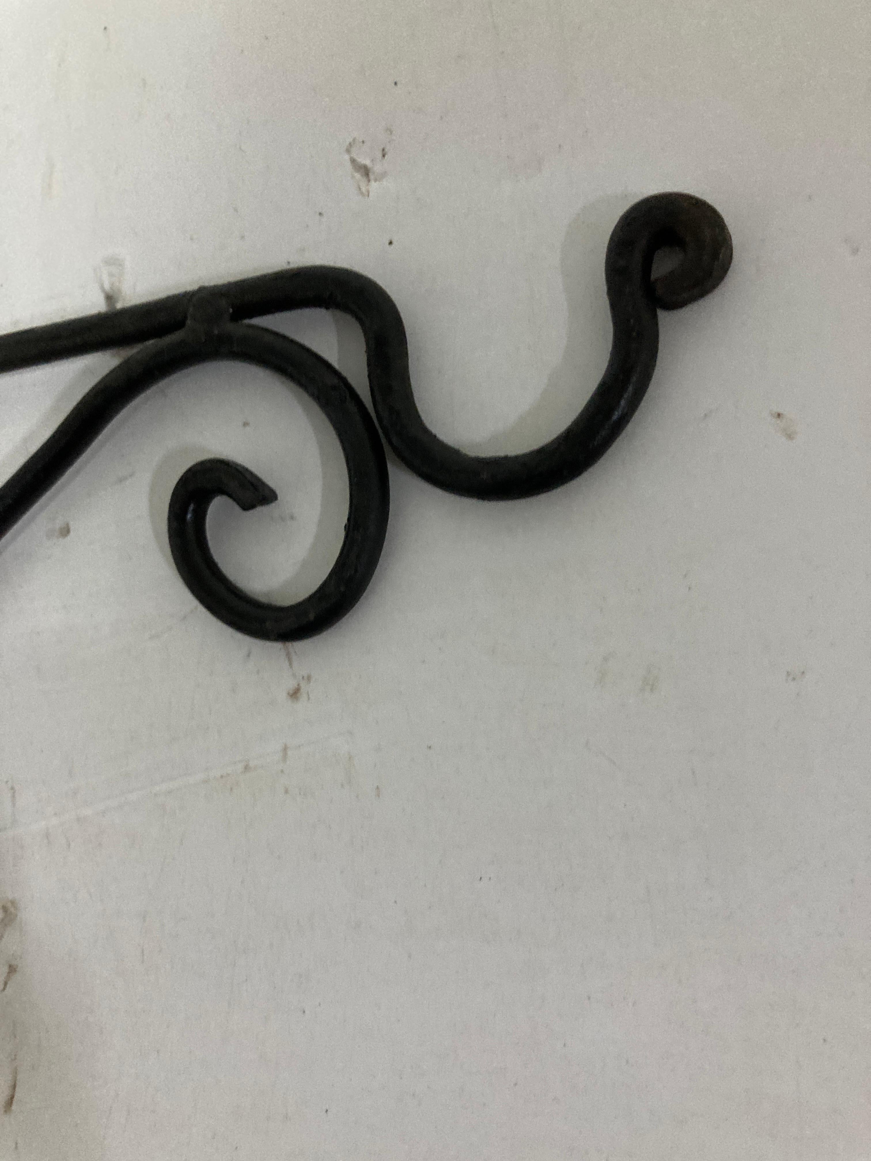 Hand-Crafted Wall Mounted Scrolling Iron Bracket for Lanterns