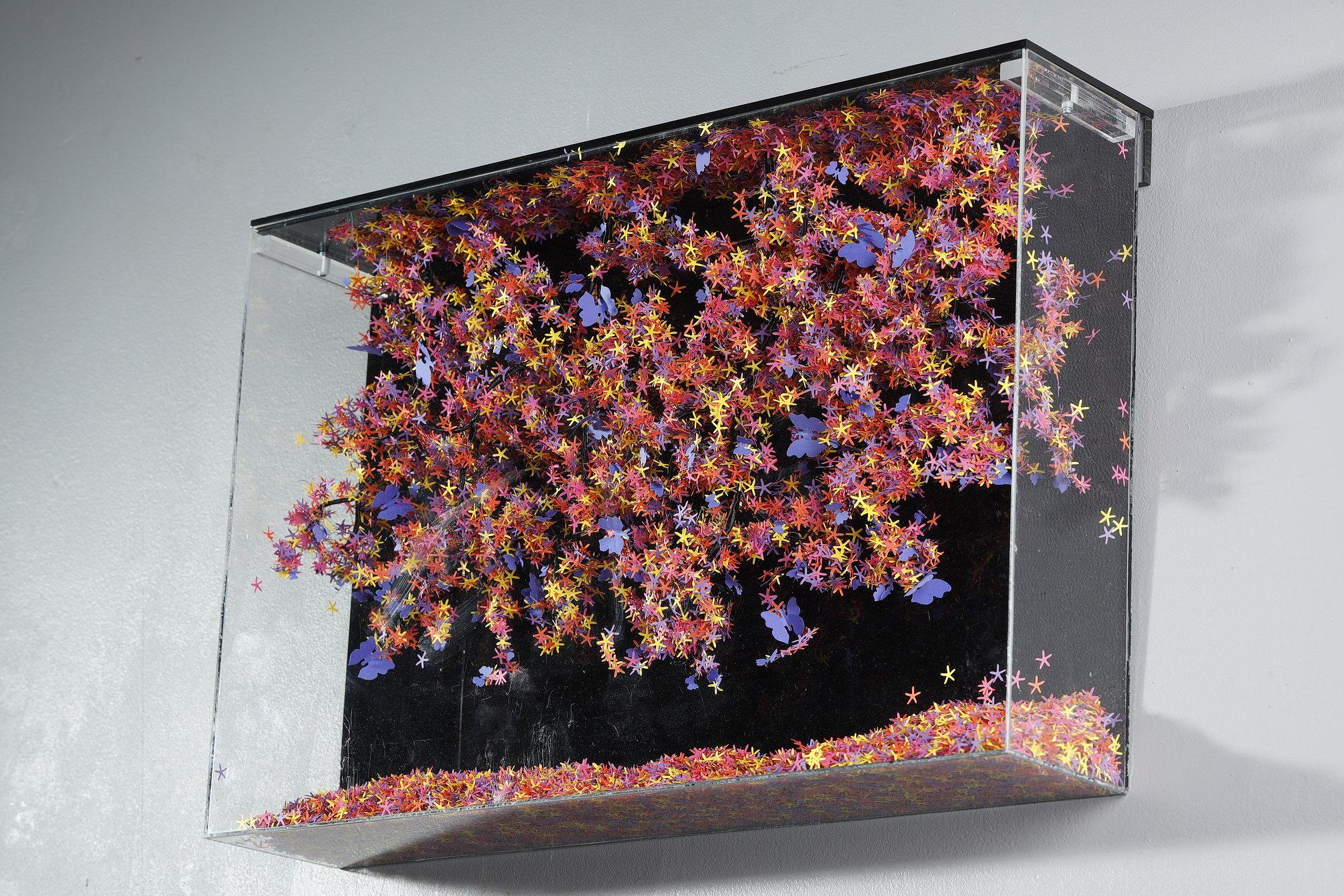 Wall-mounted sculpture in paper and metal by Nayla Tabet, The Butterfly Effect For Sale 7