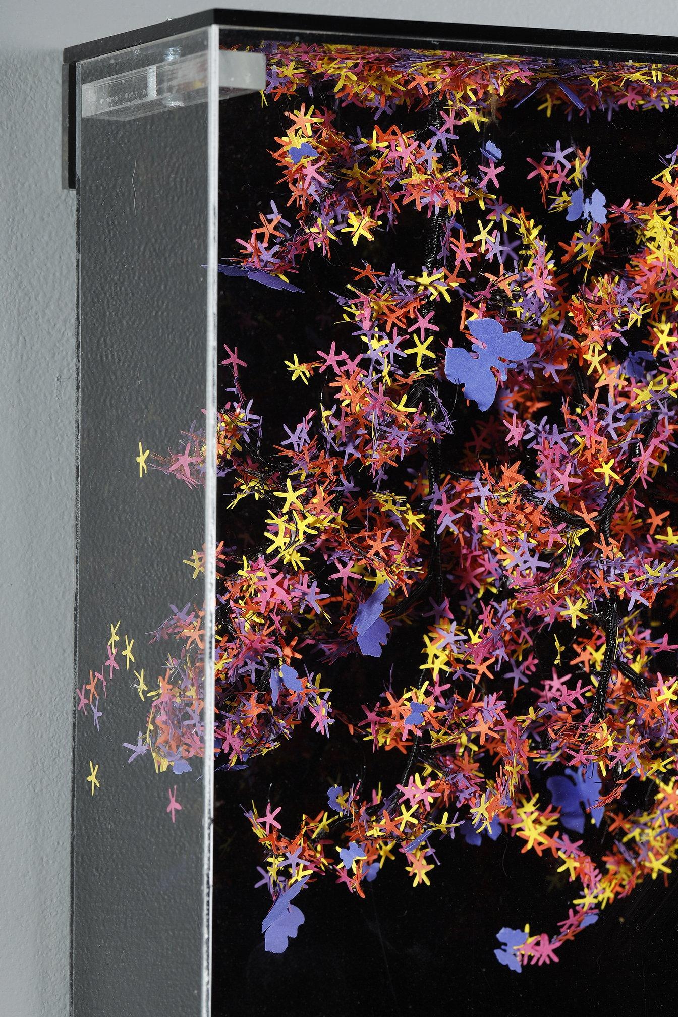 Wall-mounted sculpture in paper and metal by Nayla Tabet, The Butterfly Effect For Sale 9