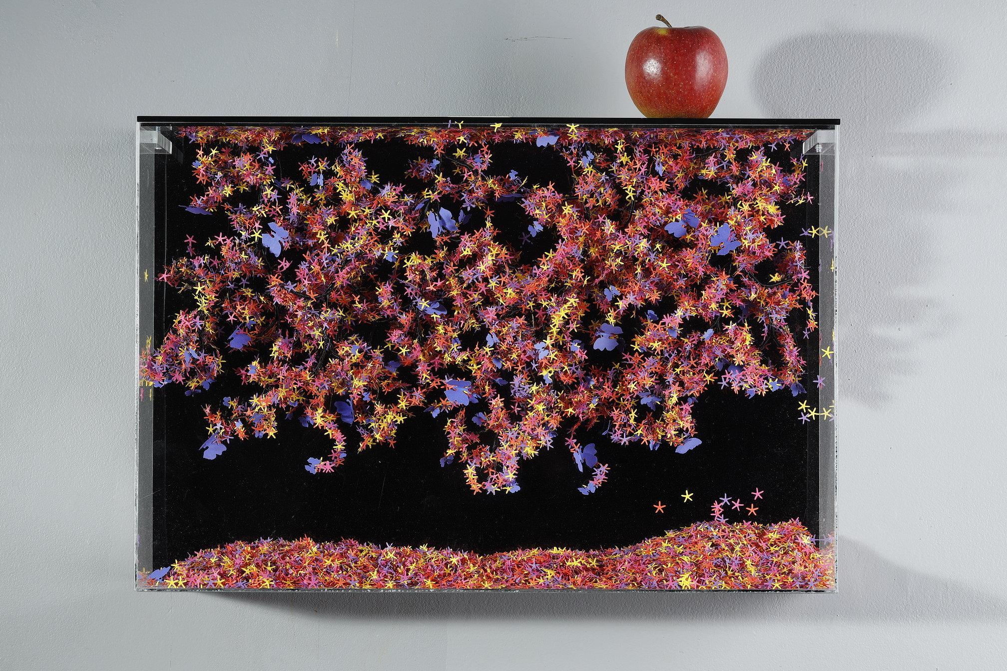 Lebanese Wall-mounted sculpture in paper and metal by Nayla Tabet, The Butterfly Effect For Sale