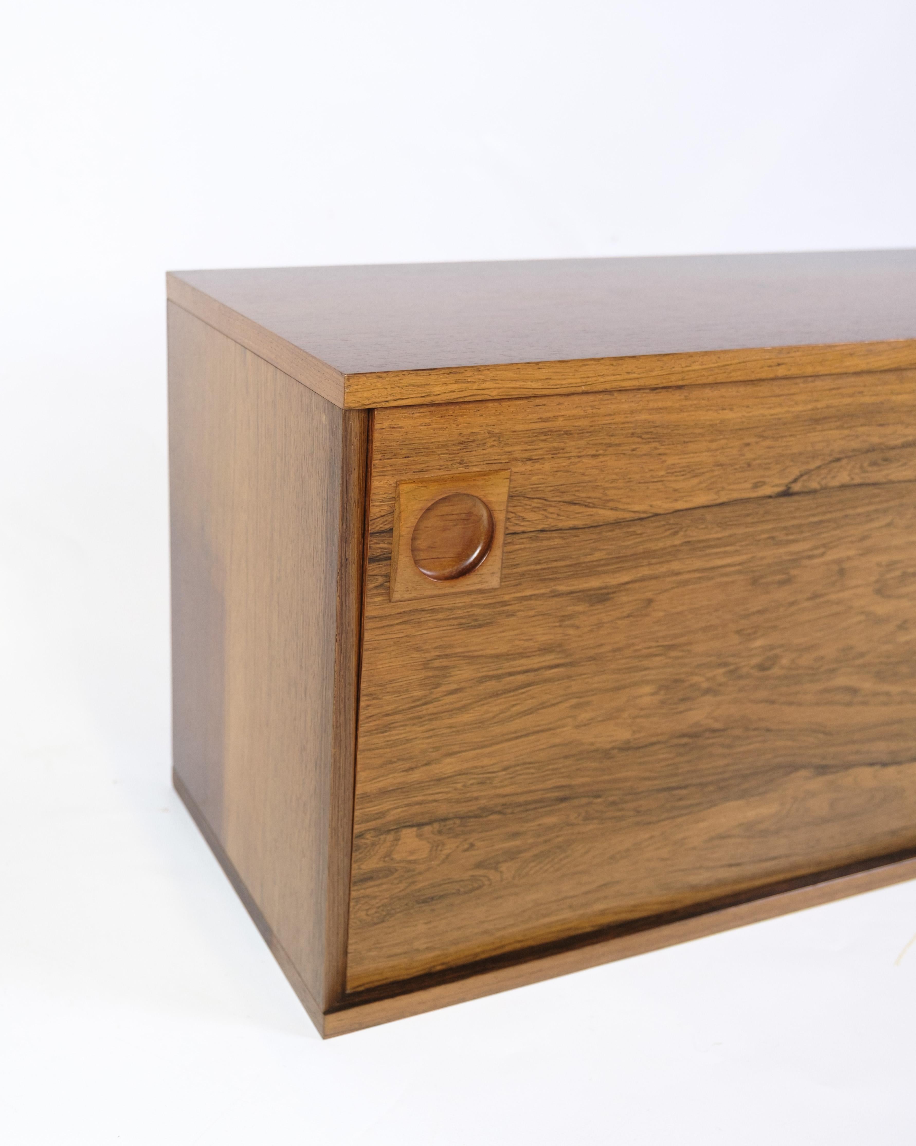 Mid-Century Modern Wall-mounted Shelf/Cabinet Made In Rosewood By Albert Hansen From 1960s For Sale