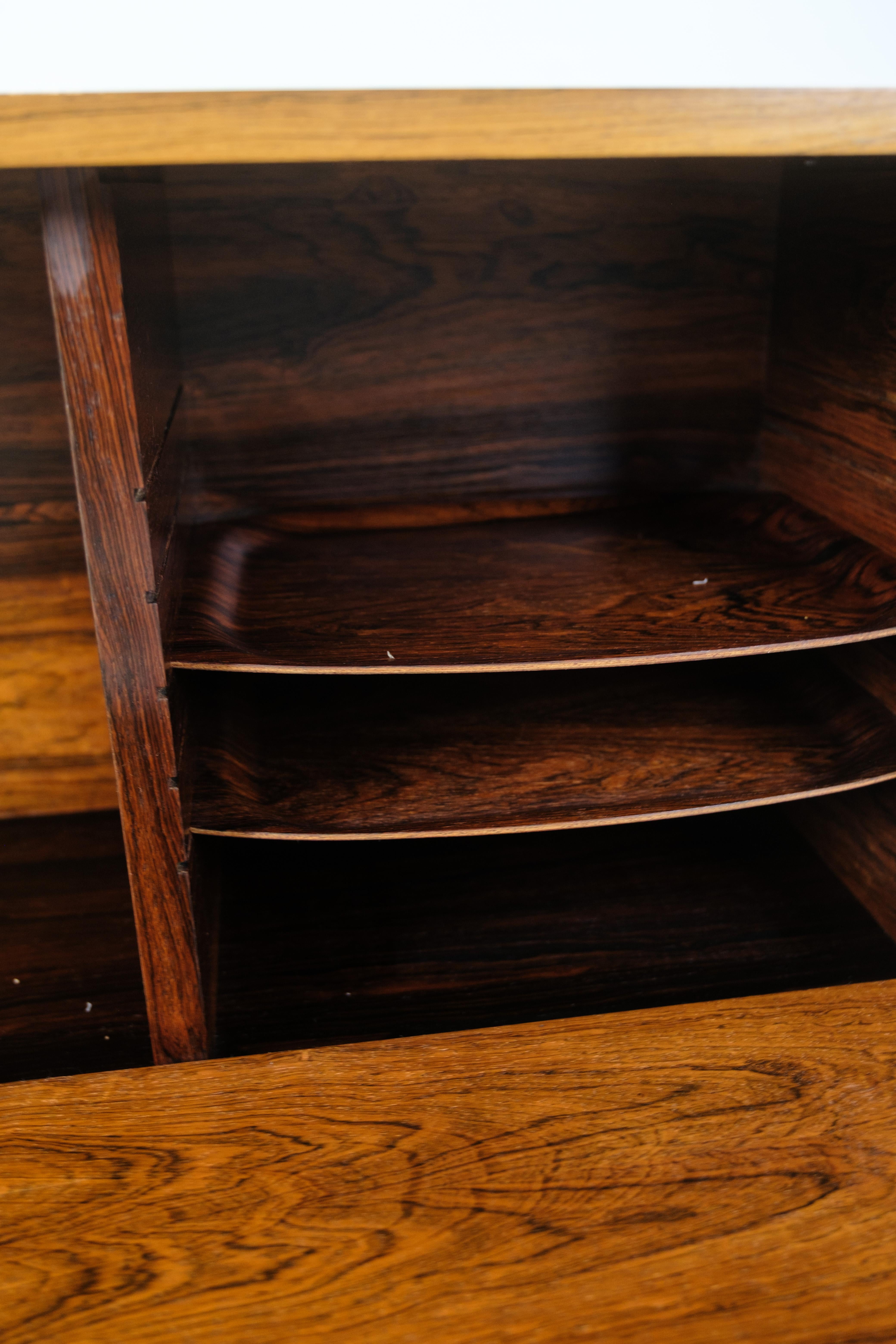 Mid-20th Century Wall-mounted Shelf/Cabinet Made In Rosewood By Albert Hansen From 1960s For Sale