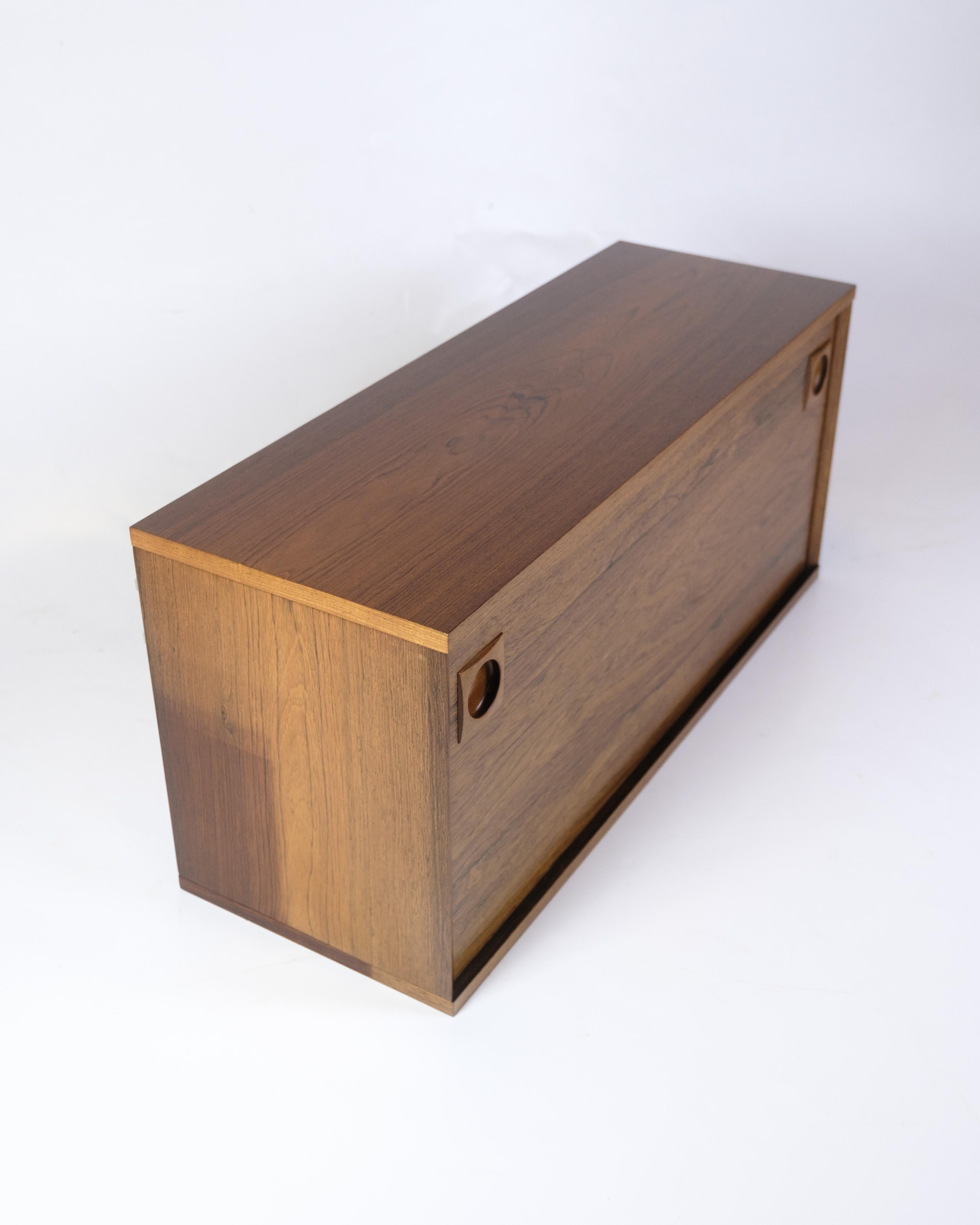 Wall-mounted Shelf/Cabinet Made In Rosewood By Albert Hansen From 1960s For Sale 1
