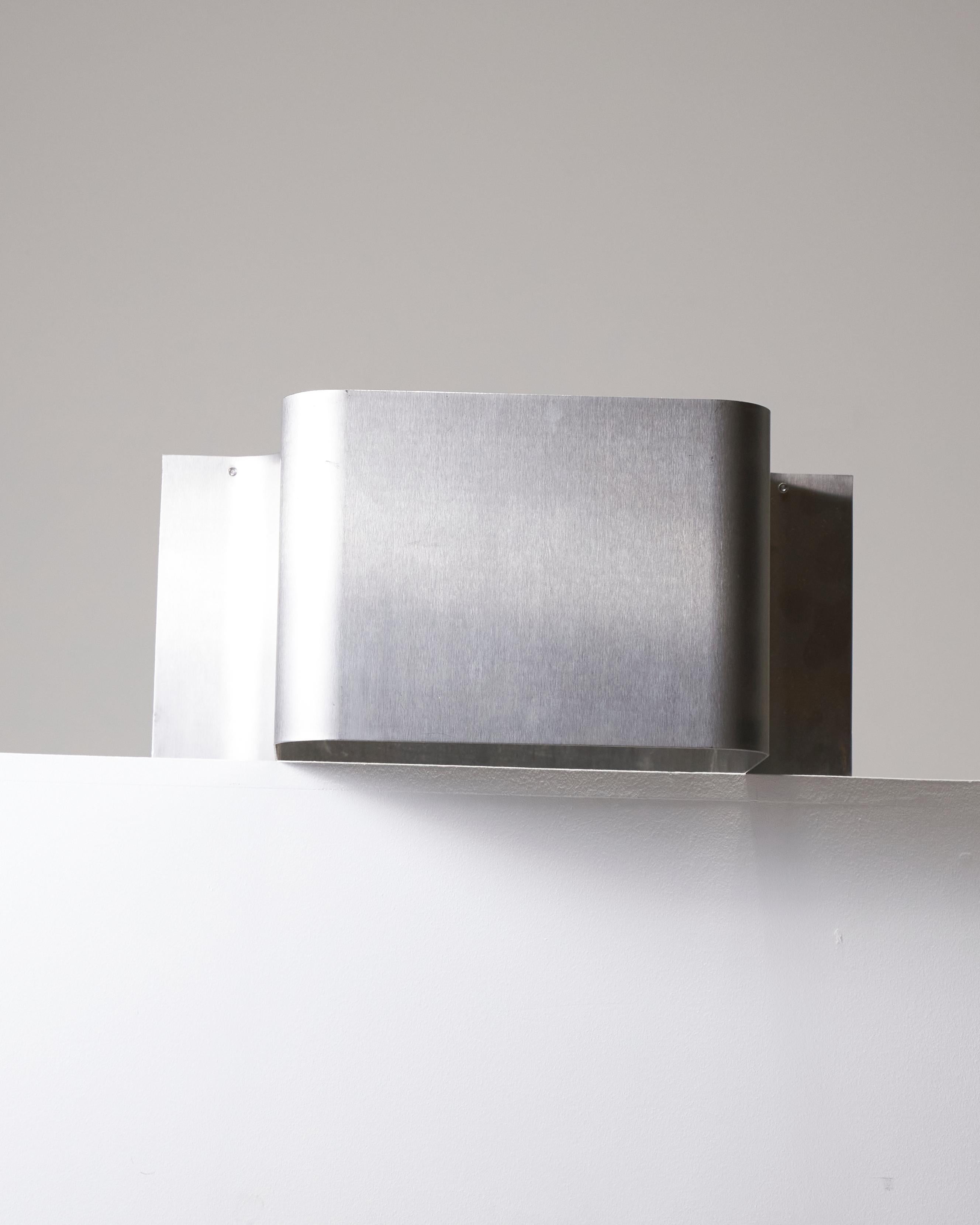 Wall-mounted shelf in brushed steel by Xavier Feal, 1970s 7