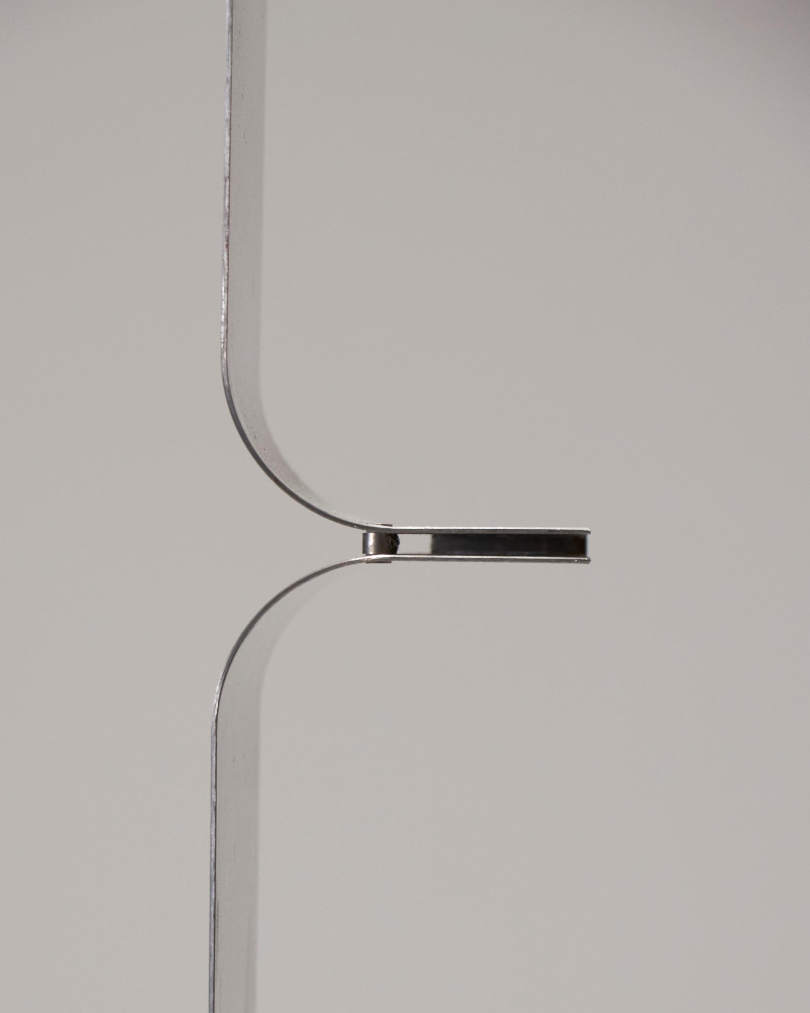 Steel Wall-mounted shelf in brushed steel by Xavier Feal, 1970s