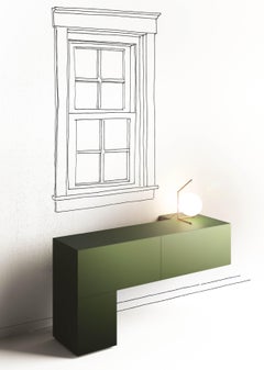 Wall-mounted Sideboard Minotti Italia Formosa Adagiata - Green