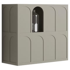 Wall-mounted storage cabinet Minotti Italia Roma Design Diego Sferrazza - Grey