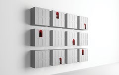 Armario de pared Minotti Italia Roma Design Diego Sferrazza - Blanco