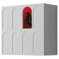 Wall-mounted storage cabinet Minotti Italia Roma Design Diego Sferrazza - White