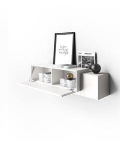 Wall-Mounted Storage Cabinet / Wall storage unit Minotti Italia Shore - White