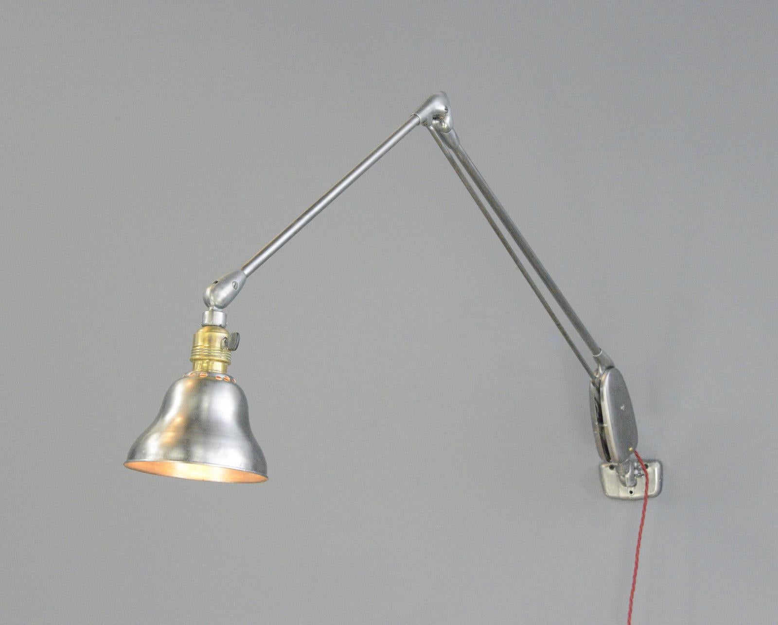 Industrial Wall Mounted Task Lamp by Dazor, circa 1940s