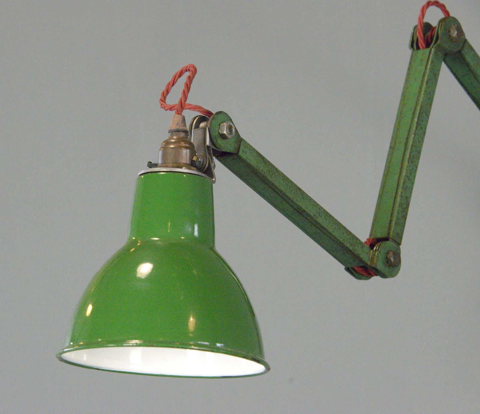 Industrial Wall Mounted Task Lamp By EDL Circa 1930s For Sale