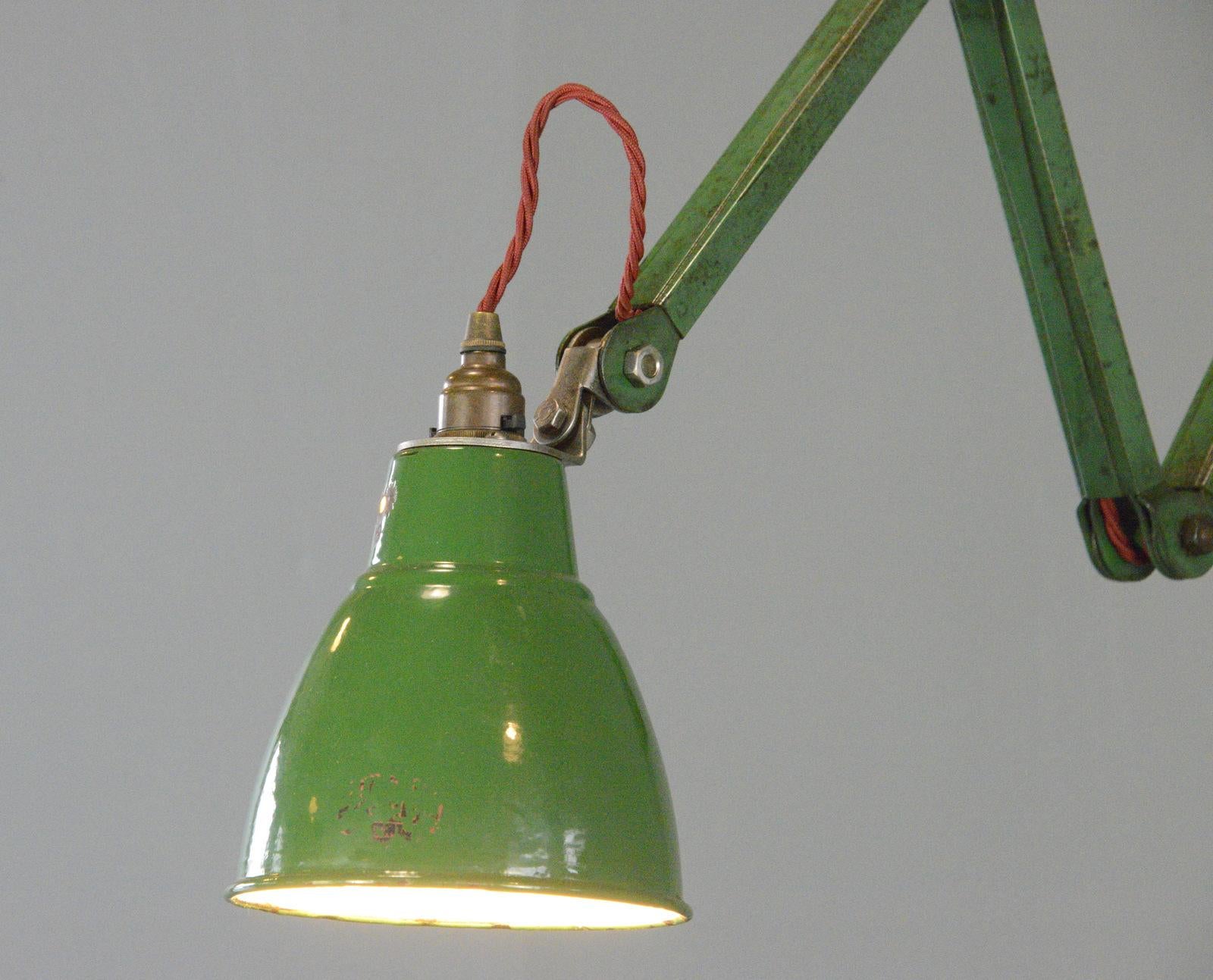 English Wall Mounted Task Lamp By EDL Circa 1930s