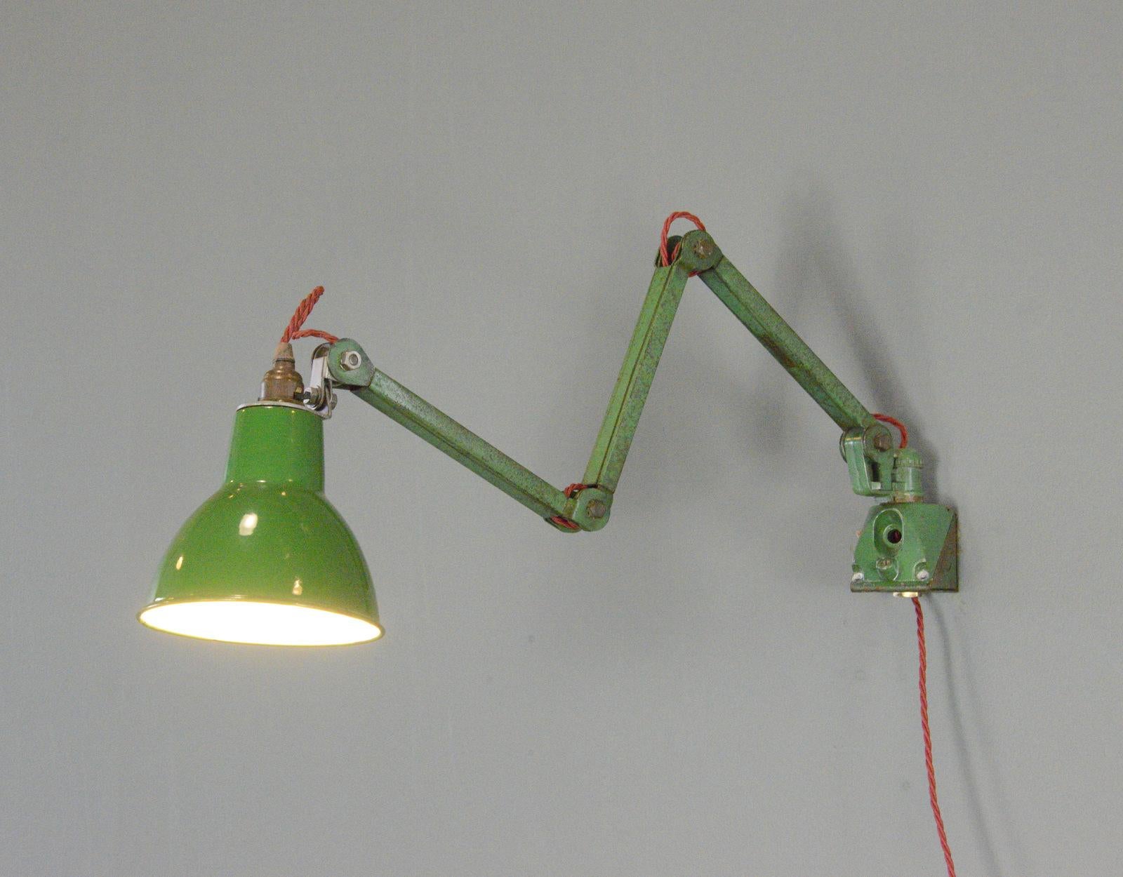 Mid-20th Century Wall Mounted Task Lamp By EDL Circa 1930s