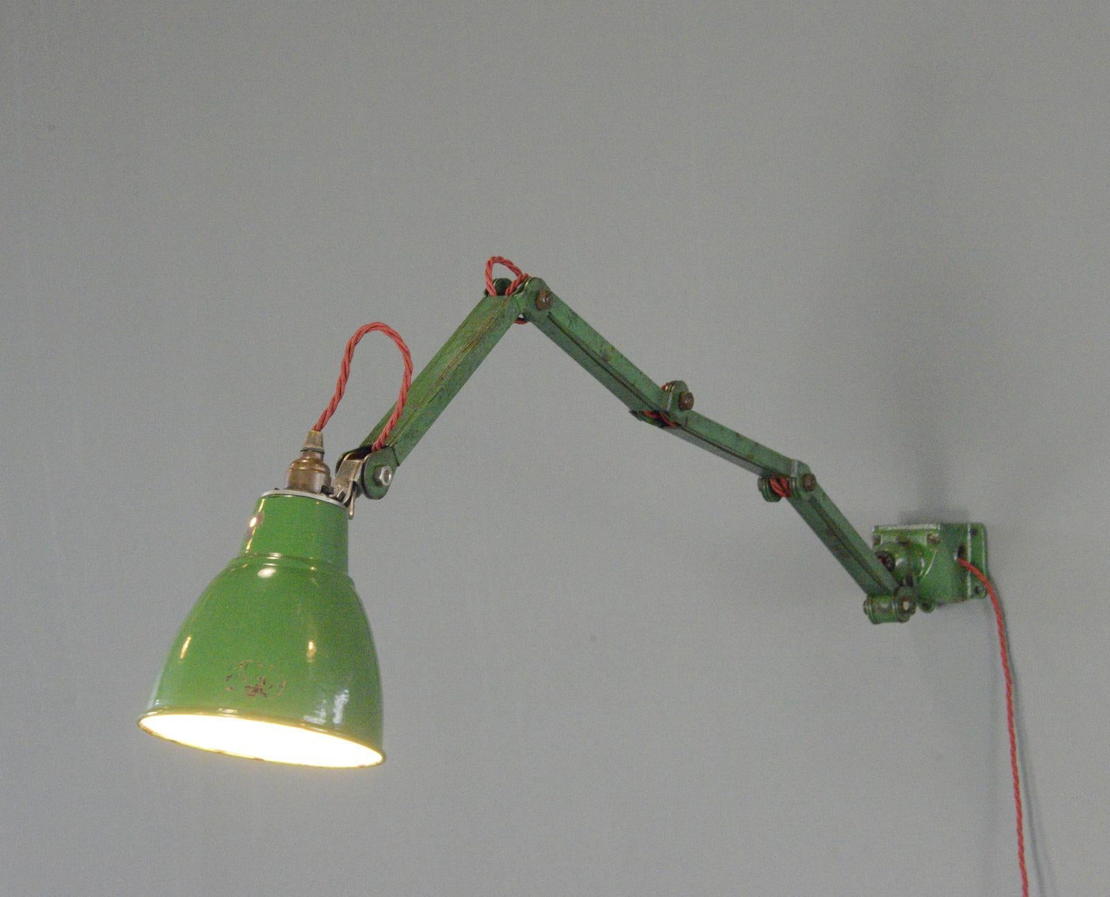 Wall Mounted Task Lamp By EDL Circa 1930s 2