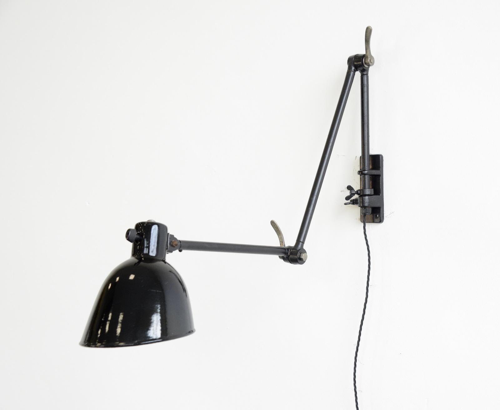 Industrial Wall-Mounted Task Lamp by Kandem, circa 1930s