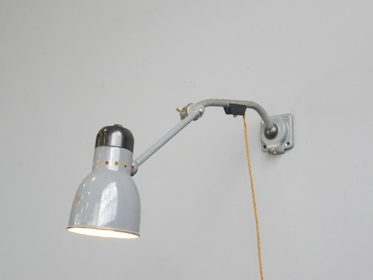 Steel Wall-Mounted Task Lamp by Kandem, circa 1930s