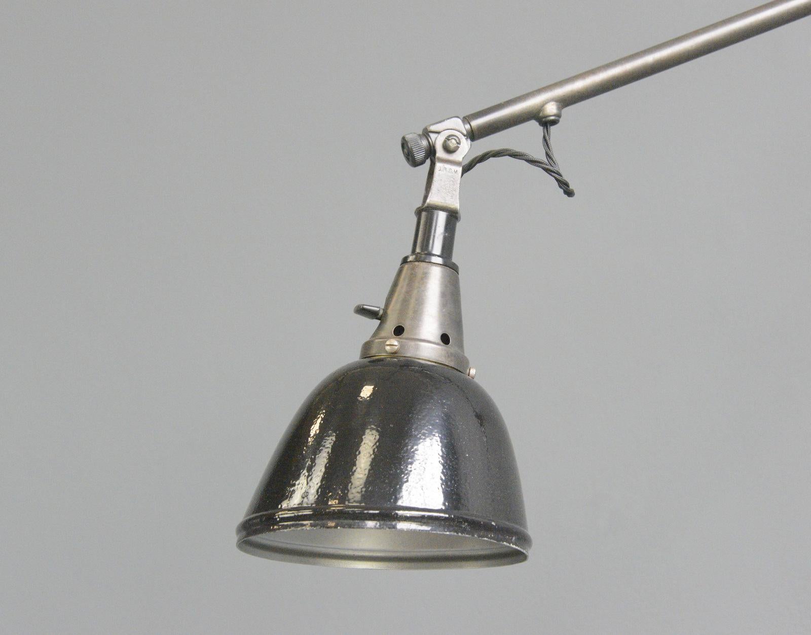 Industrial Wall Mounted Task Lamp by Midgard, Circa 1930s