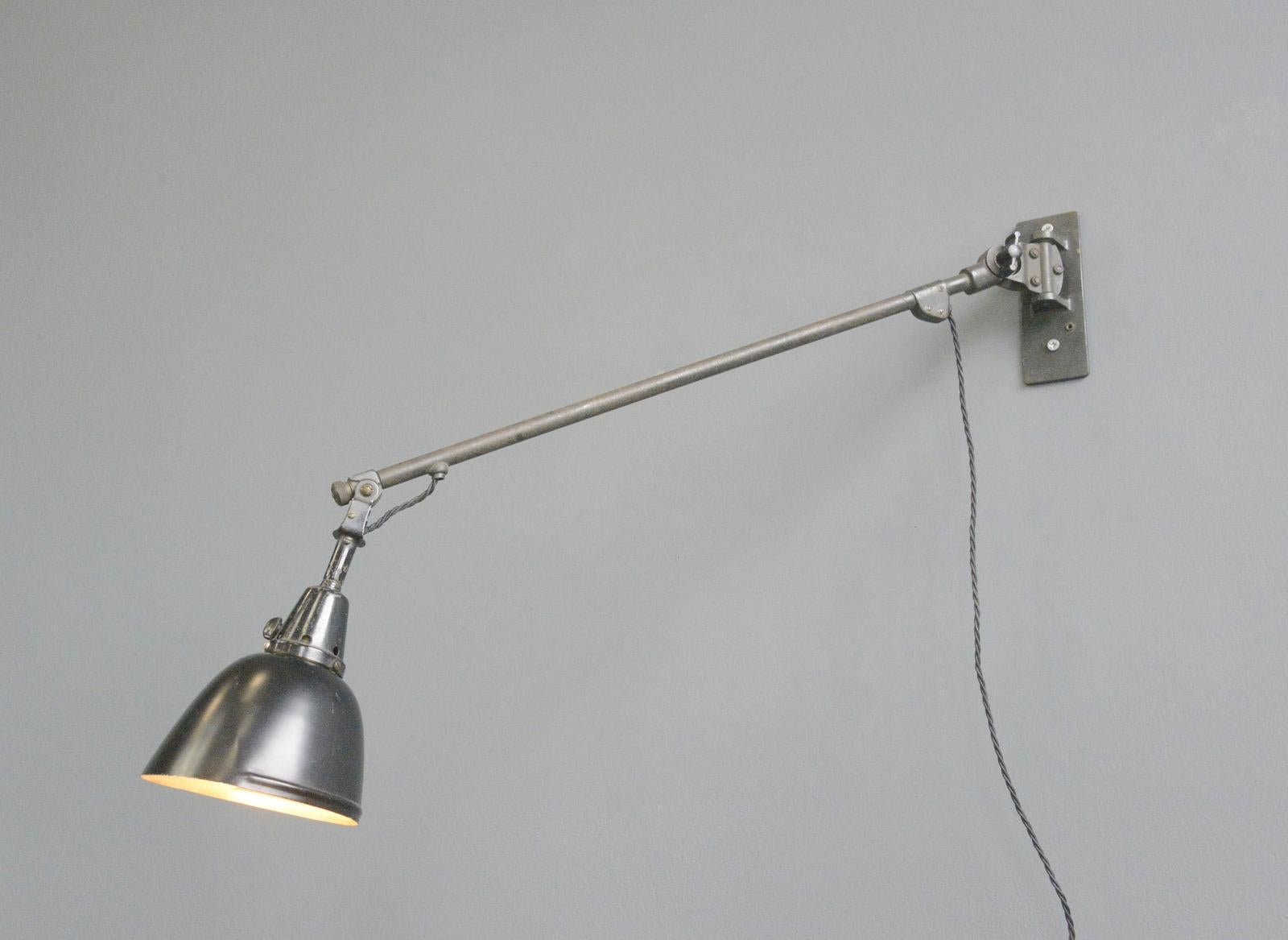 Wall Mounted Task Lamp by Midgard, Circa 1930s In Good Condition In Gloucester, GB