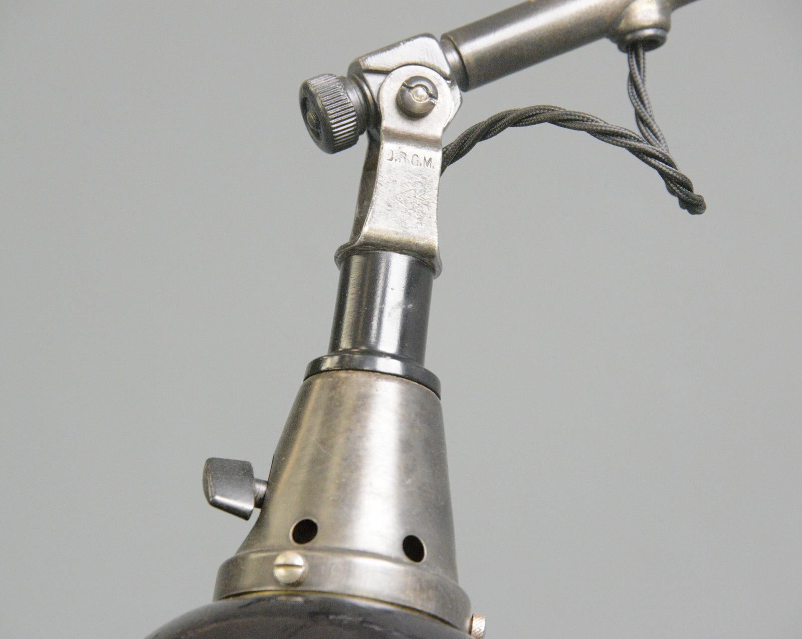 Mid-20th Century Wall Mounted Task Lamp by Midgard, Circa 1930s