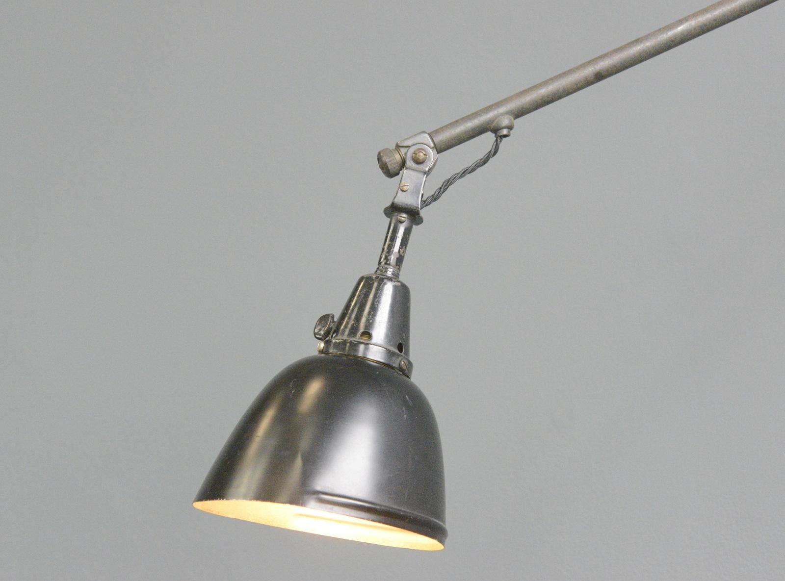 Mid-20th Century Wall Mounted Task Lamp by Midgard, Circa 1930s