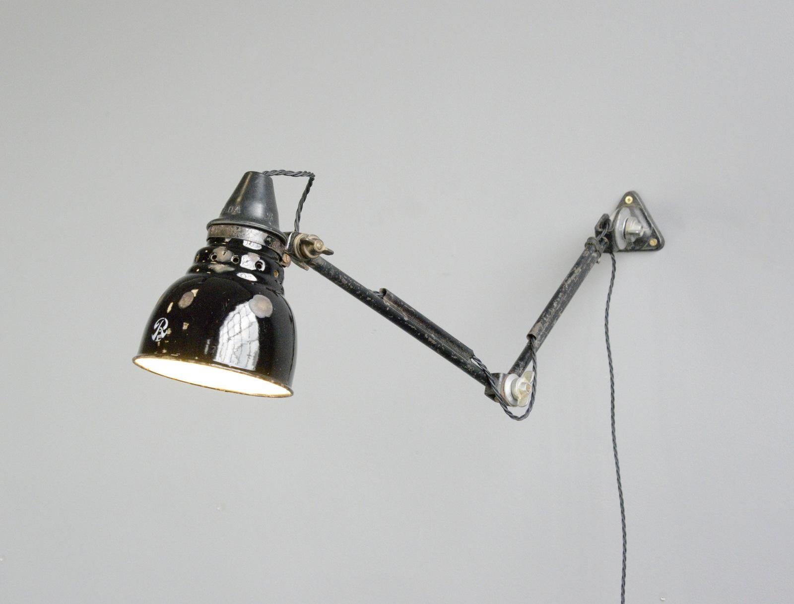 Wall Mounted Task Lamp by Rademacher Circa 1920s 1