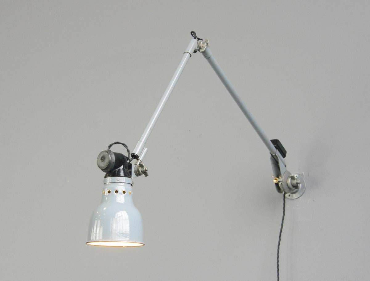 Industrial Wall Mounted Task Lamp by Rademacher, circa 1930s