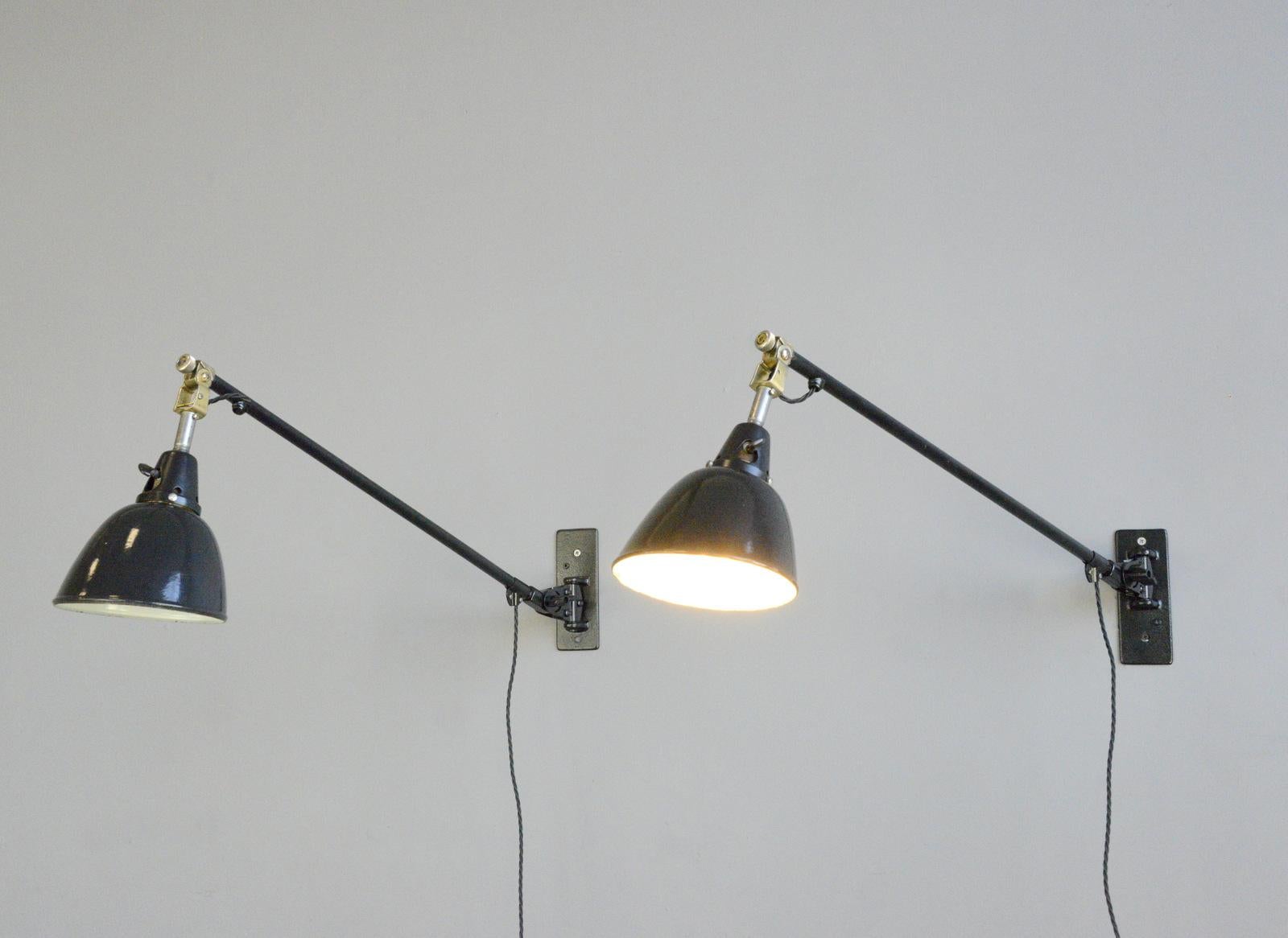Wall-Mounted Task Lamps by Midgard, circa 1930s 4