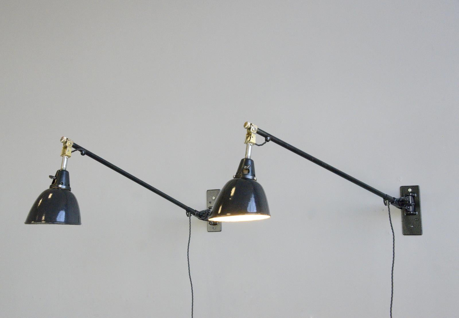 Wall-Mounted Task Lamps by Midgard, circa 1930s 5