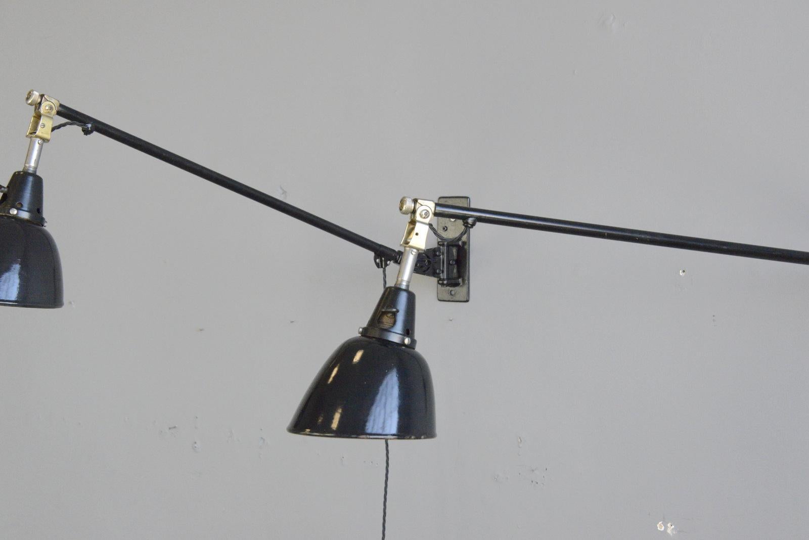 Bauhaus Wall-Mounted Task Lamps by Midgard, circa 1930s