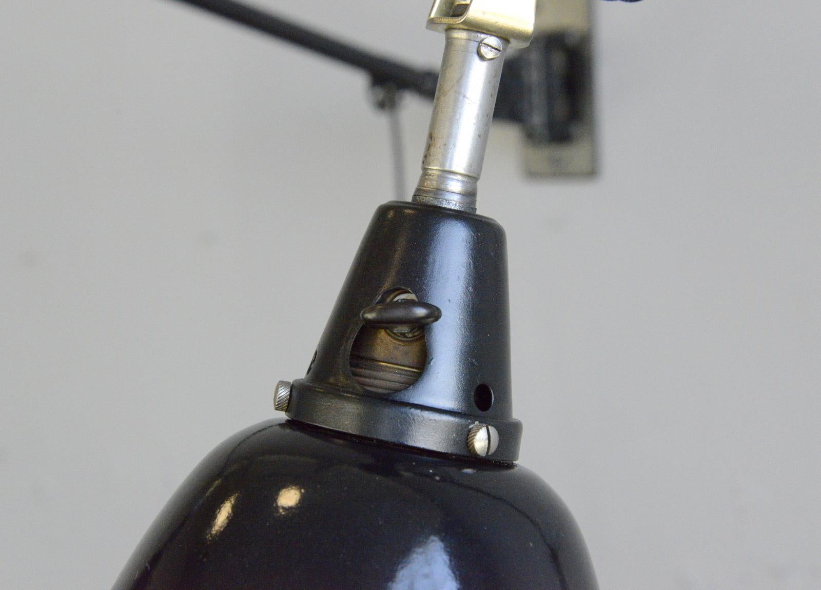 Wall-Mounted Task Lamps by Midgard, circa 1930s In Good Condition In Gloucester, GB