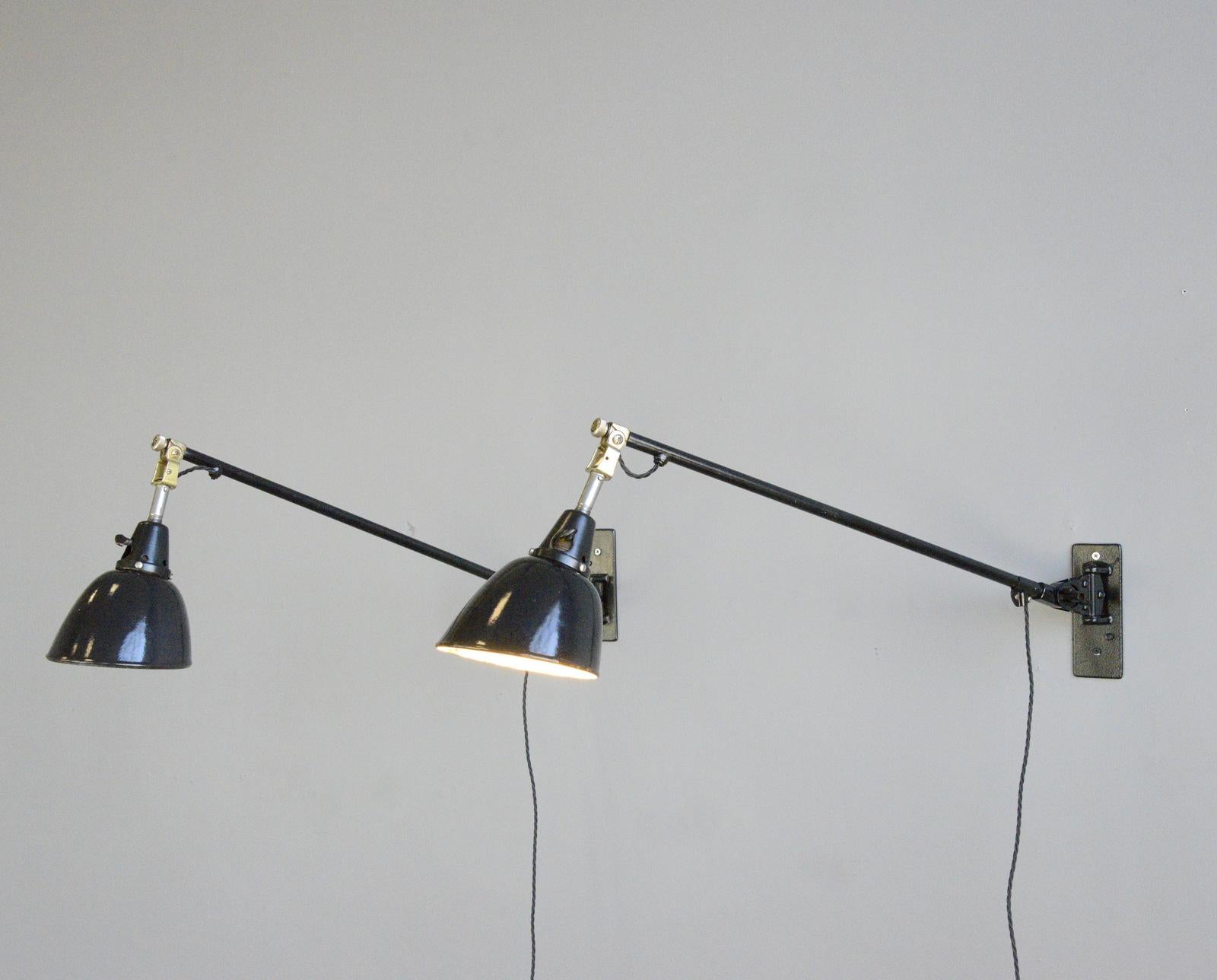 Wall-Mounted Task Lamps by Midgard, circa 1930s 1