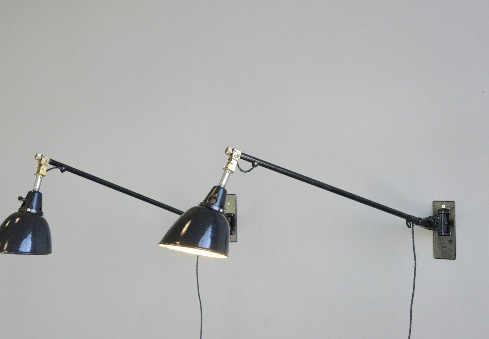 Wall-Mounted Task Lamps by Midgard, circa 1930s 2