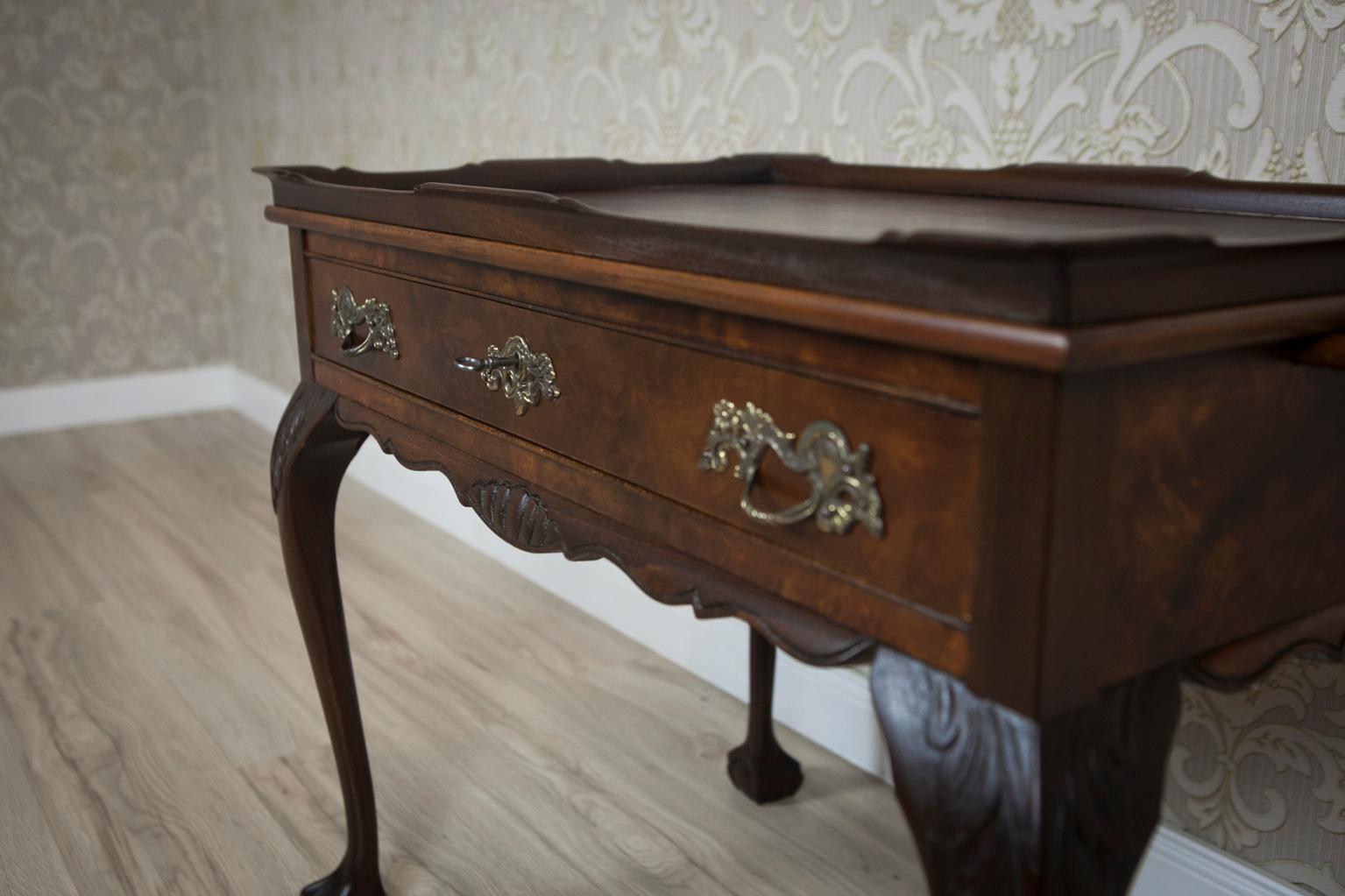 Wall-Mounted Tea Table in the Chippendale Type, circa 1950 In Good Condition For Sale In Opole, PL