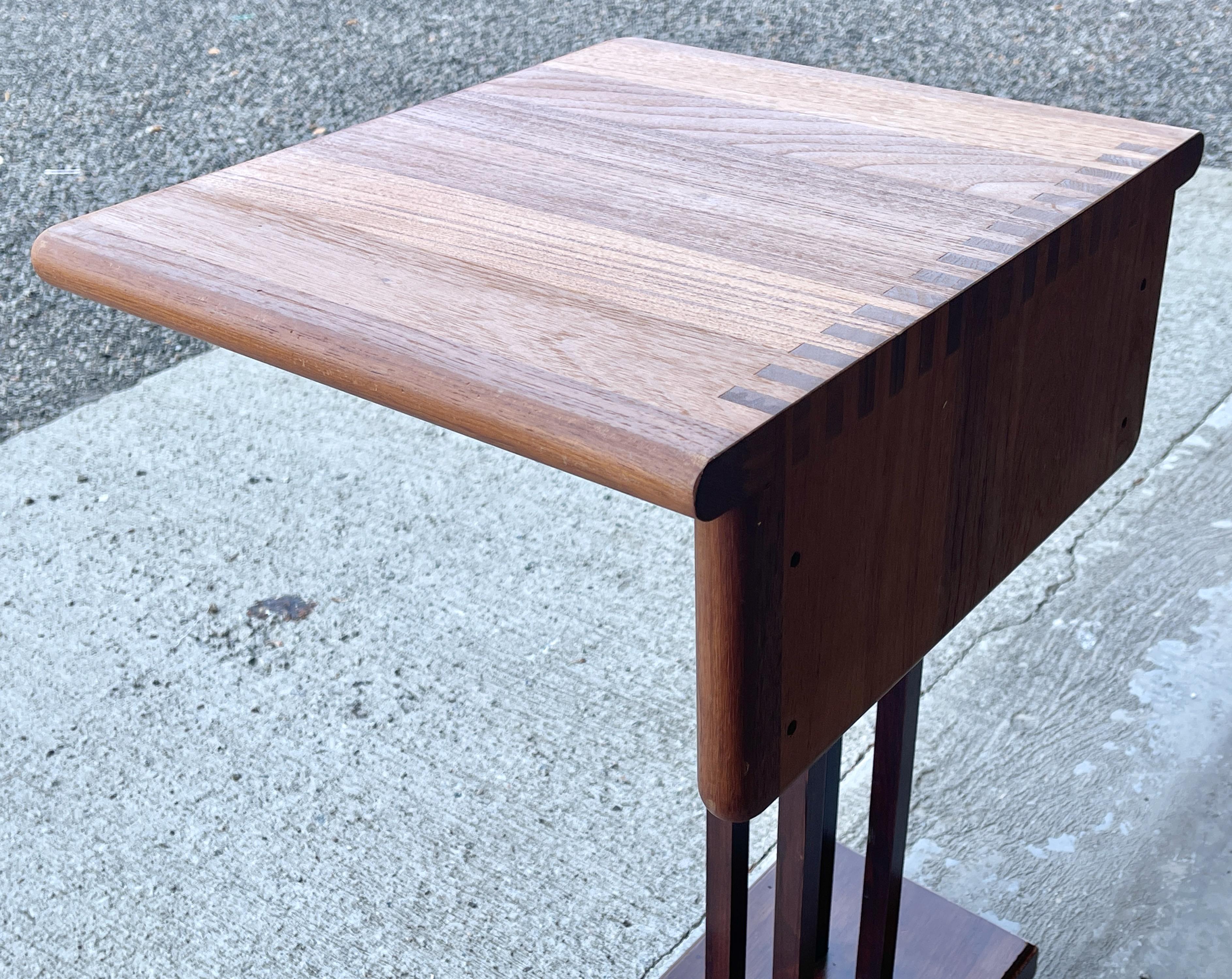 Wall Mounted Teak Shelf/Writing Table In Good Condition For Sale In Hanover, MA