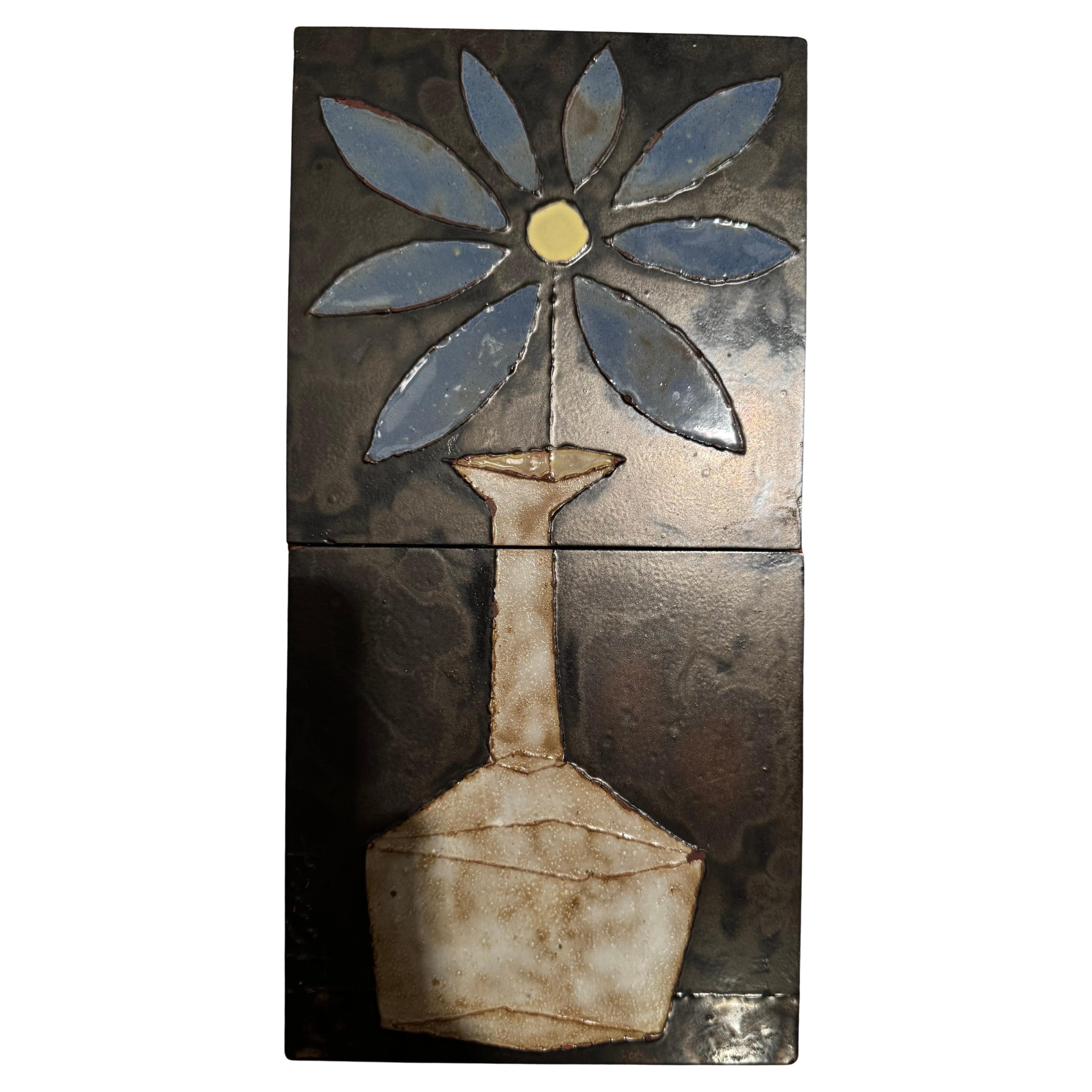 Carreaux muraux Vase décoratif avec fleur, Poost, Belgique Artistics