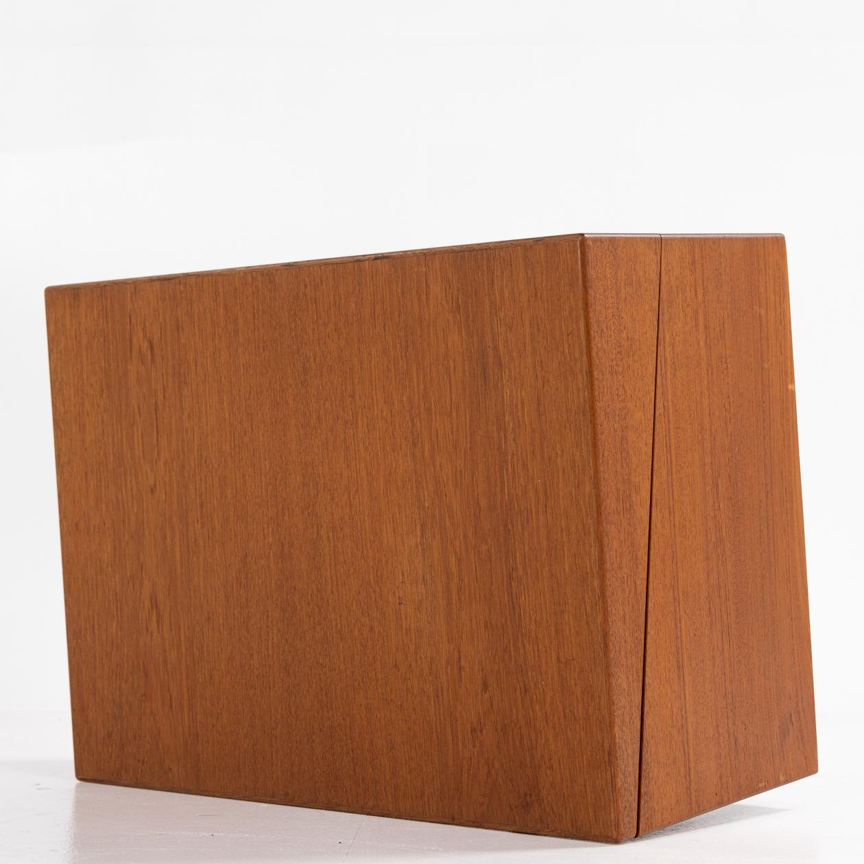 20th Century Wall mounted vanity cabinet in teak For Sale