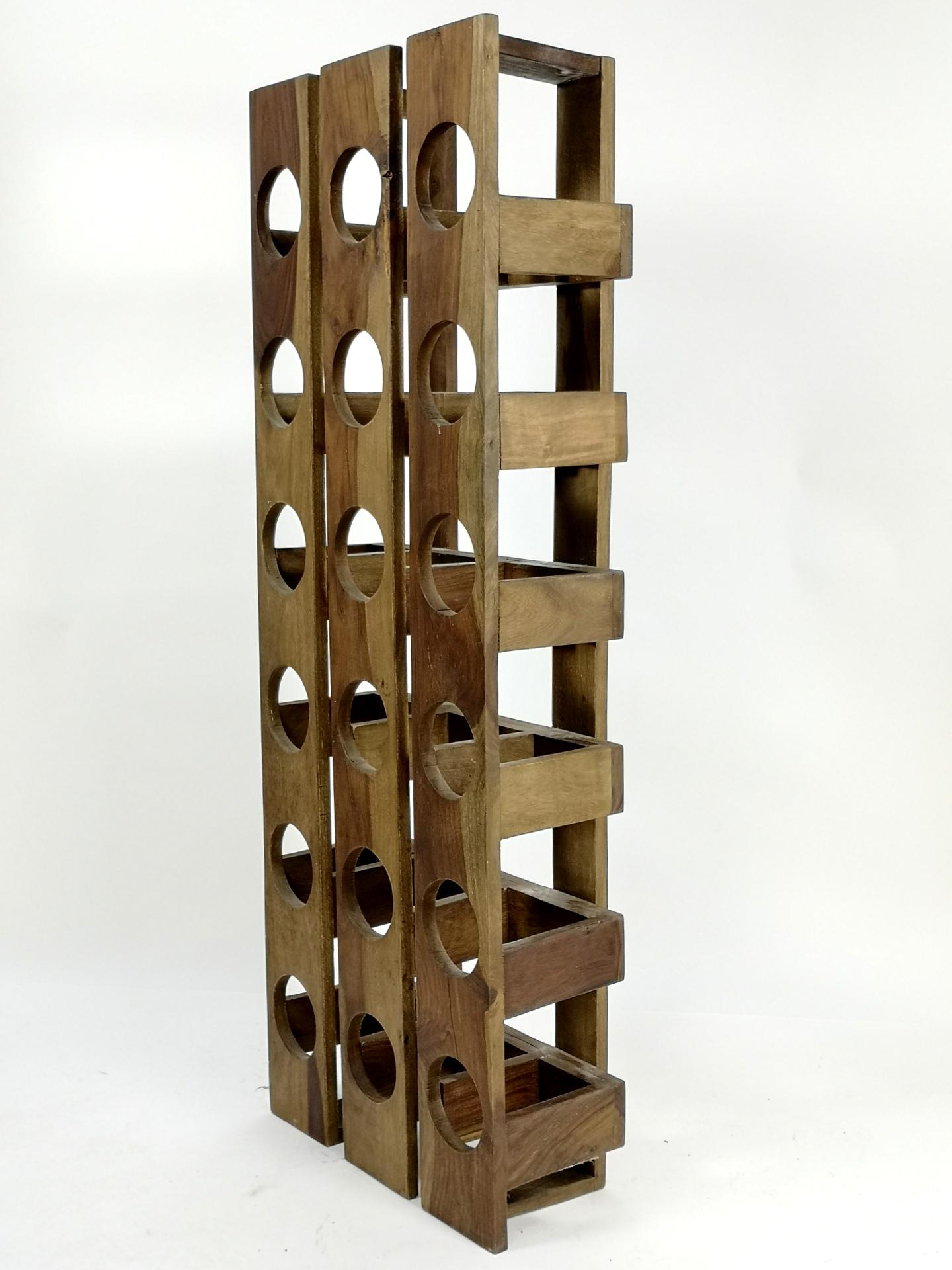 Mid-Century Modern Wall Mounted Vintage Wine Rack of Walnut, 1970's