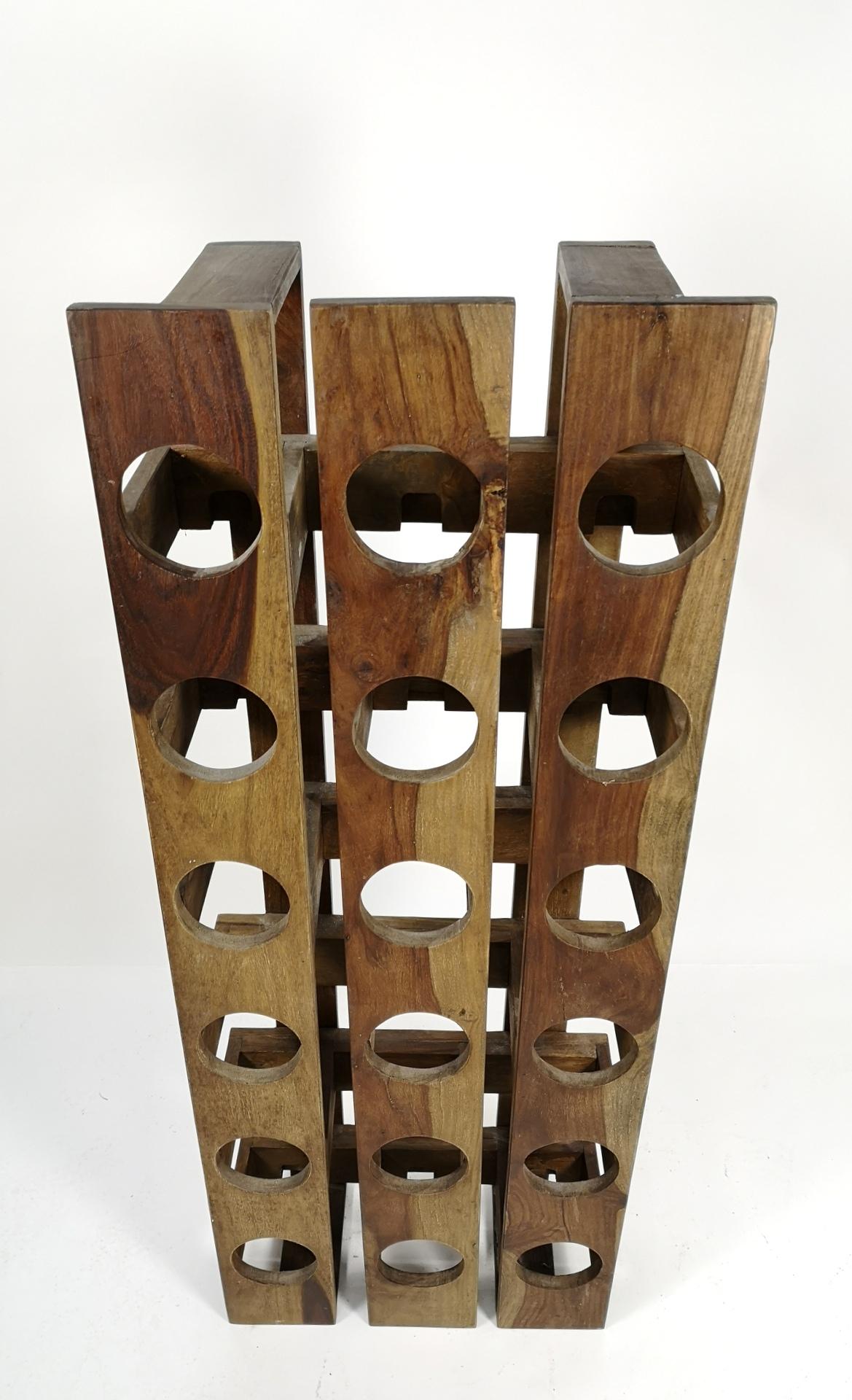 Wall Mounted Vintage Wine Rack of Walnut, 1970's In Good Condition In Budapest, HU