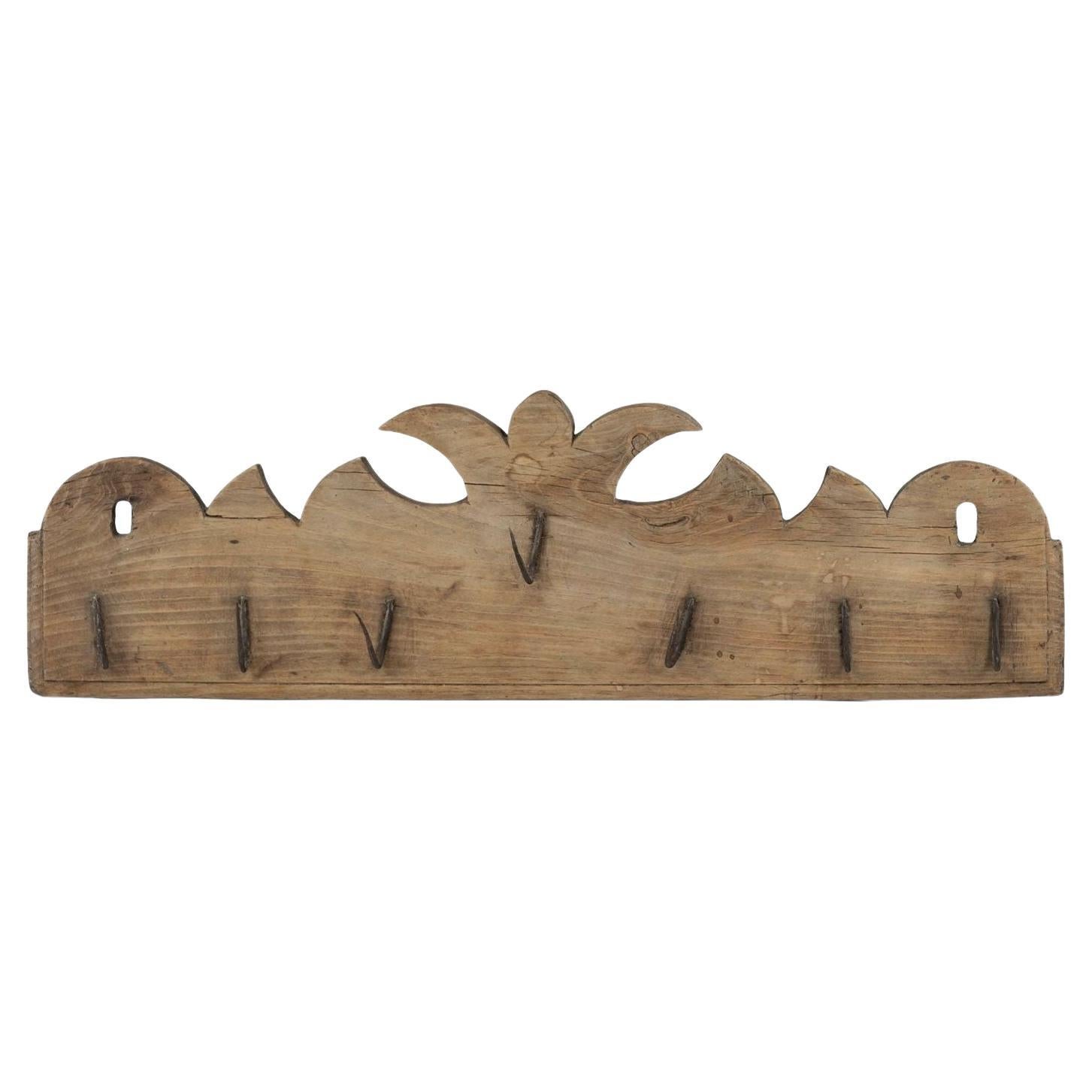 Wall-Mounted Wood and Iron Game Hook For Sale