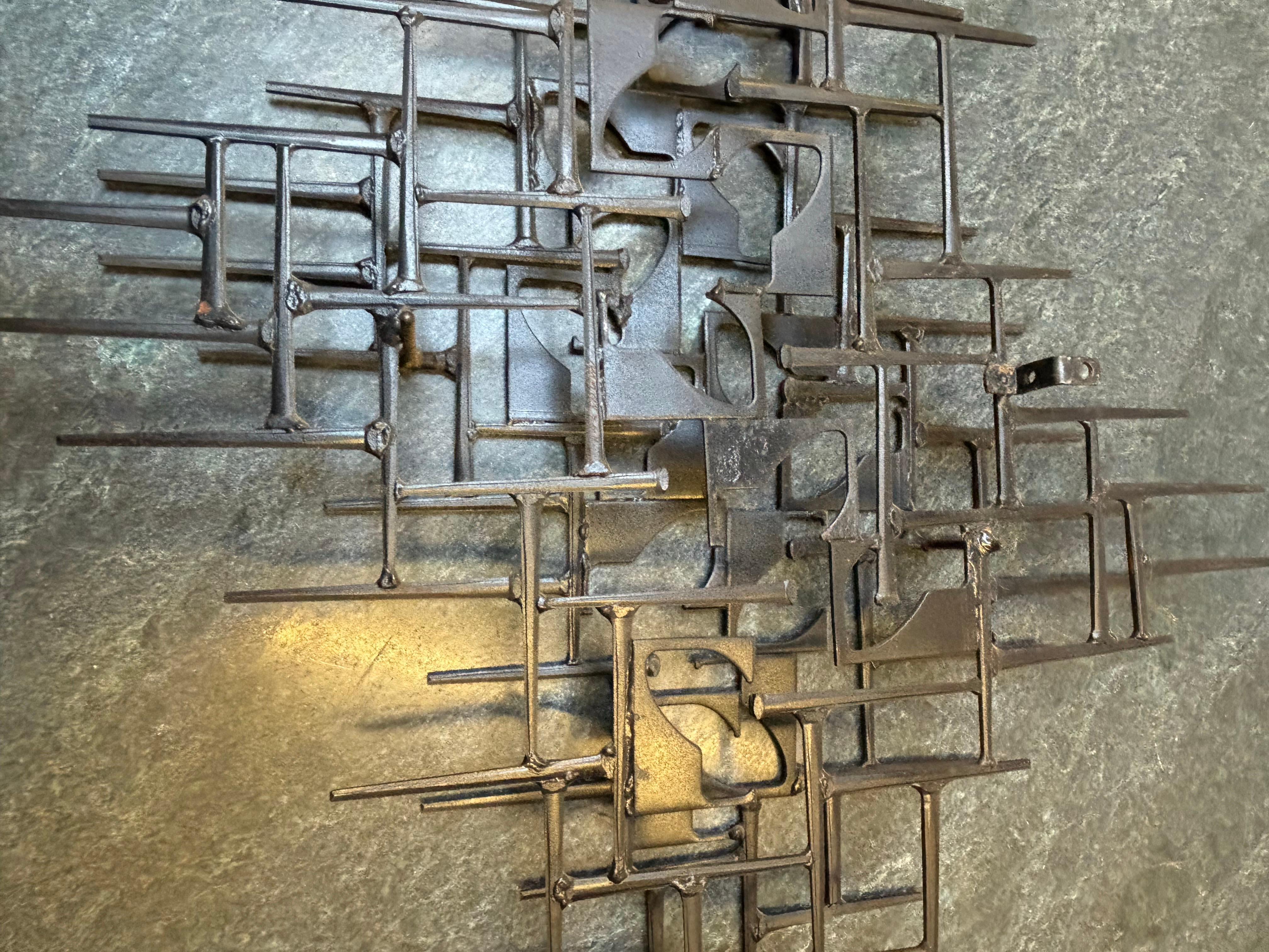 Metal Wall Nail Sculpture