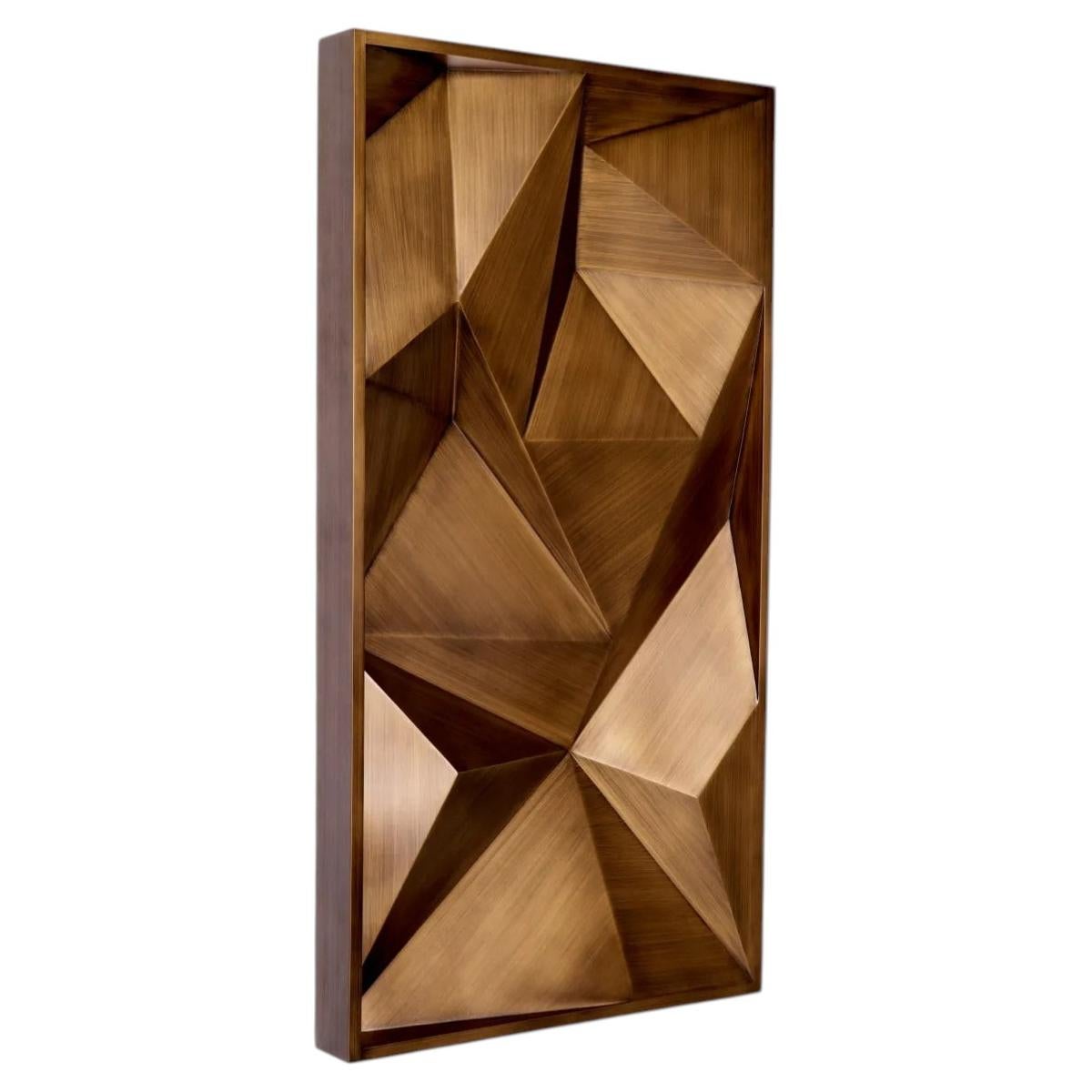 Wall Object Geometric In Brushed Brass Finish For High-End Decor