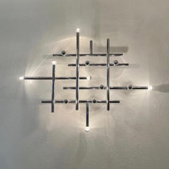 Wall or Ceiliing Chrome Tubular Lamp by Temde Lightings in Switzerland ca. 1970s