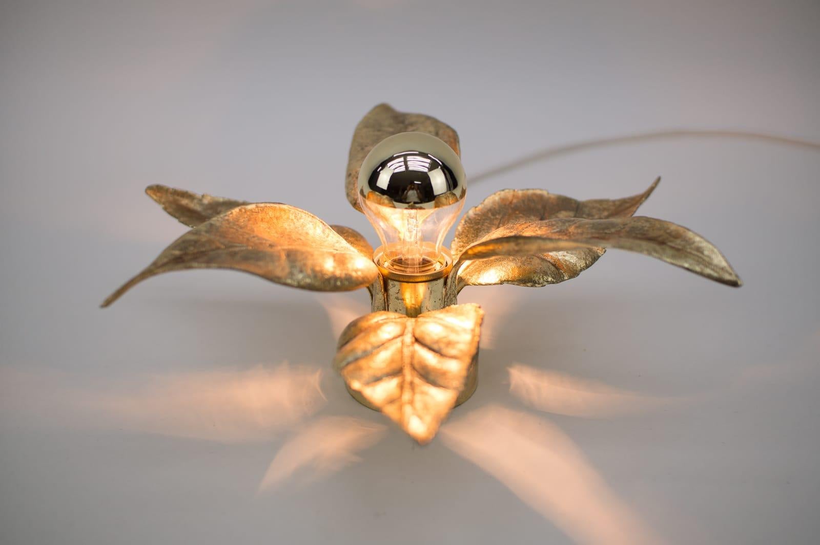 Gilt Wall or Ceiling Lamp by Willy Daro for Massive, Belgium, 1960s For Sale