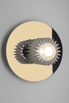 Wall or Ceiling Lamp in Steel, Glass and Mesh Part, French Contemporary Light